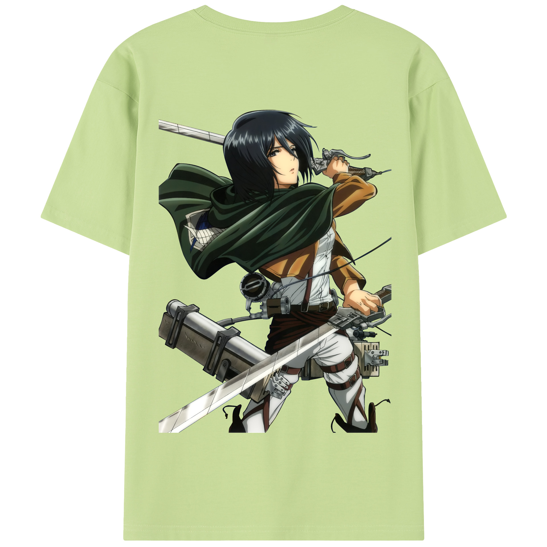 （画像用） 進撃の巨人 ミカサ·アッカーマン Attack on Titan Mikasa Ackerman 綿100％半袖Tシャツ（背面プリント）